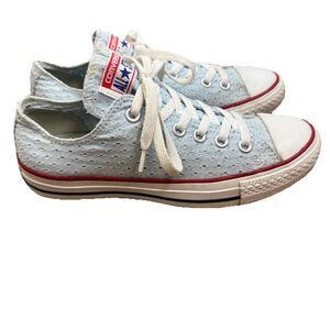 Converse All Star Chuck Taylor Seersucker Blue Low Top Women’s Size 7